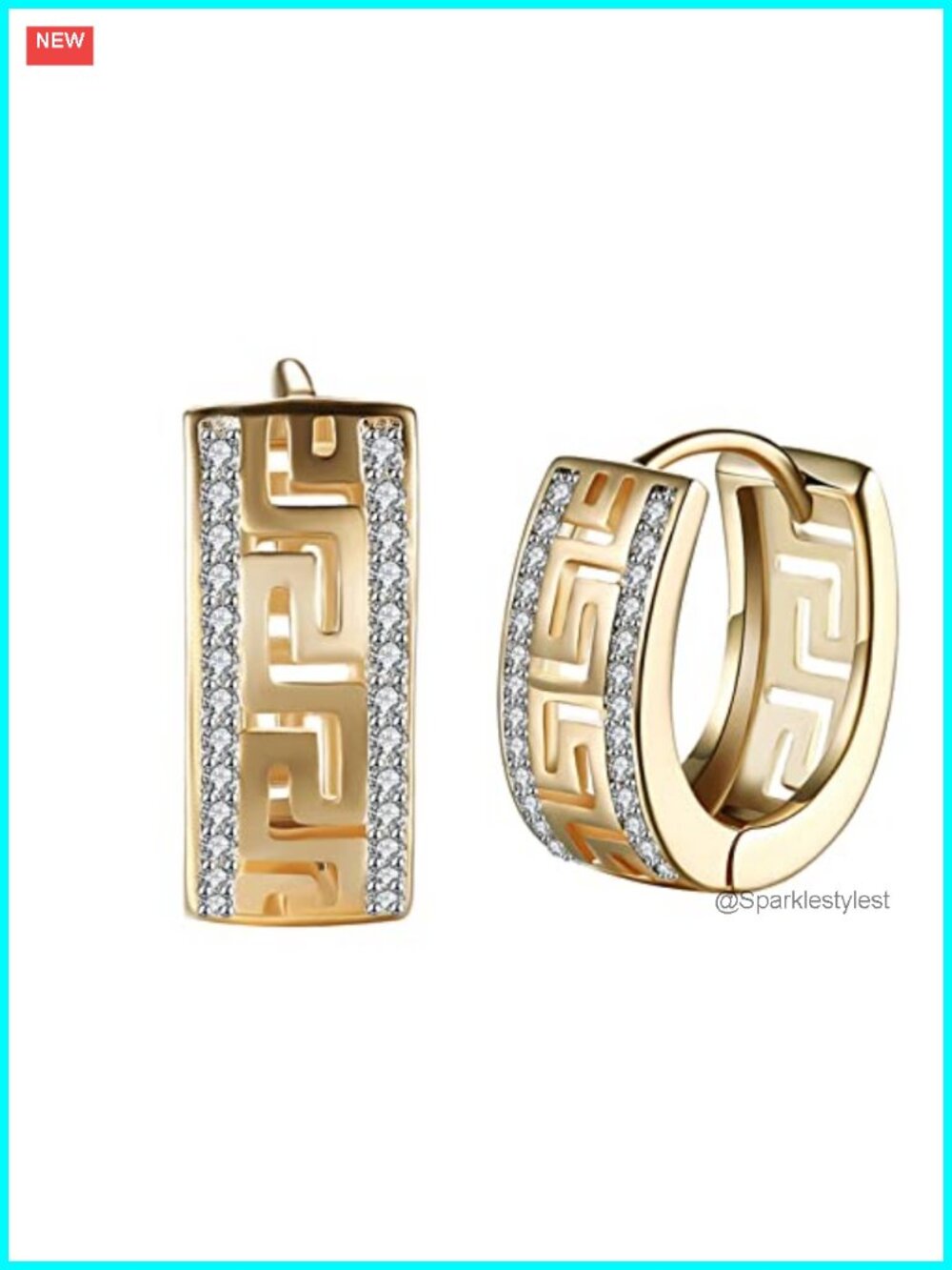 14K Gold Plated Cubic Zirconia Huggie Hoop Earrings
